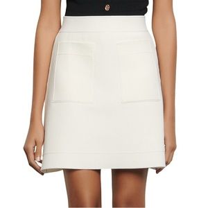 Sandro white knit skirt with pockets in size 1(small)
